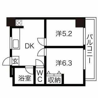 向陽ビル【501号室】の間取り