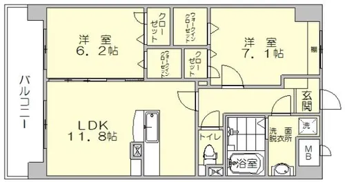 フレーヌ【802号室】の間取り