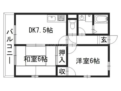 2DKの間取り画像