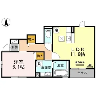 レユシール【1階】の間取り