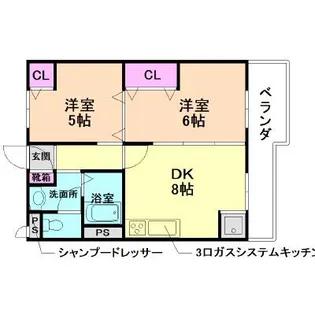 池田マンション【5階】の間取り