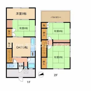 愛知県清須市西枇杷島町旭2丁目【一戸建】の間取り