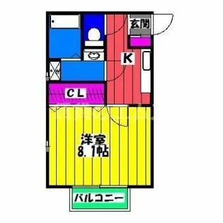 リブレア板付B棟【201号室】の間取り