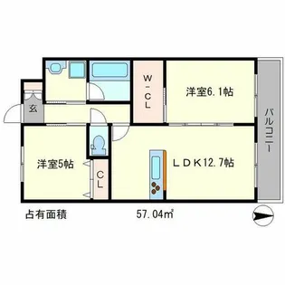 クルミナーレIV【2階】の間取り