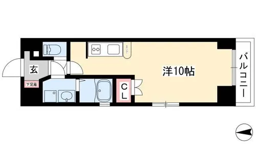 プレディアスタイル白川公園(旧ルーエ白川公園)【405号室】の間取り
