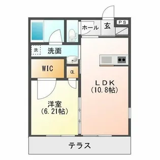 ラ・ビューテラスA【206号室】の間取り