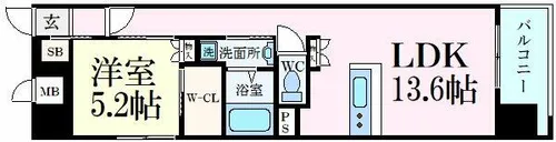 キャッスルコート神田町【6階】の間取り