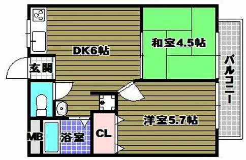 コーポ金剛グリーンタウン【2階】の間取り