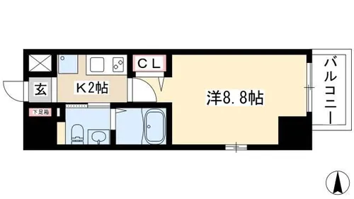 エステムプラザ名古屋・栄プレミアム【404号室】の間取り