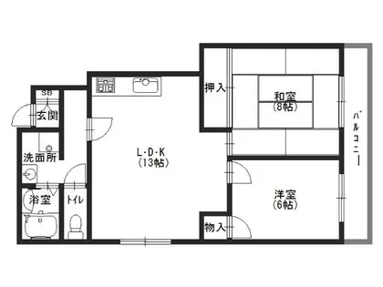 ディアパレス向日【1階】の間取り