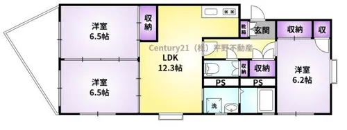 コーポ原賀【201号室】の間取り