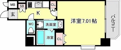 ALZA京町堀【7階】の間取り