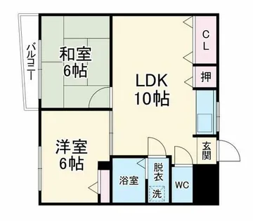 朱雀ハイツ【7階】の間取り