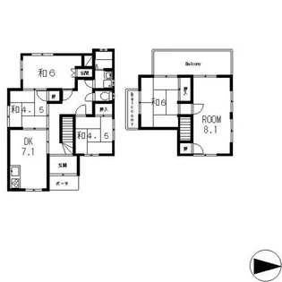 滋賀県大津市国分2丁目【一戸建】の間取り