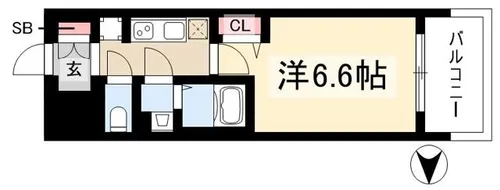 1Kの間取り画像