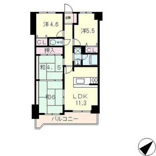 コスモ守山1番館【4階】の間取り
