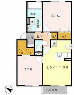 クレールヒル白水【101号室】の間取り