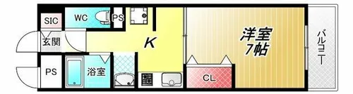 ラ・フォーレ久宝園【3階】の間取り