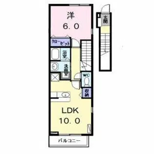 クレメント花塚【201号室】の間取り