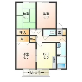 クレスト羽曳野Ⅱ B棟【2階】の間取り