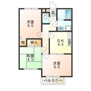 ソレイユ羽曳野【2階】の間取り