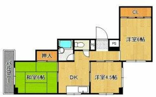バンドーム大津和【2階】の間取り