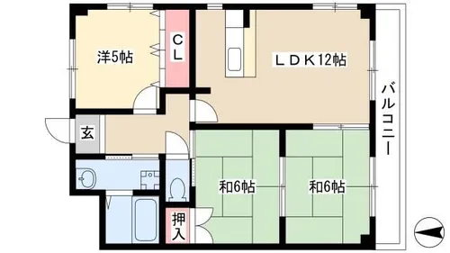 ビラ葉池【4階】の間取り