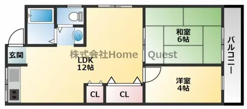 新栄プロパティー南太子堂【4B号室】の間取り
