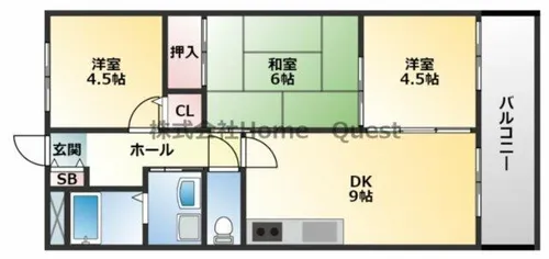 カーサフィオーレ弐番館【4階】の間取り