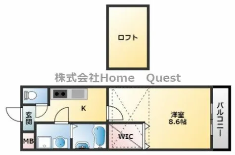 大阪府柏原市大正2丁目【アパート】の間取り