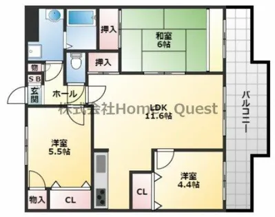 グレープヒル安堂【4階】の間取り