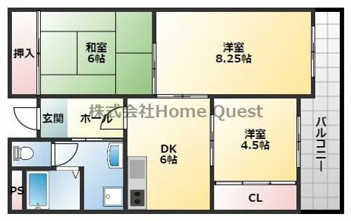 ユーネスト浅野【1階】の間取り