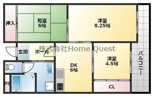 ユーネスト浅野【5階】の間取り