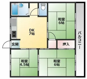 宮脇ハイツ【102号室】の間取り