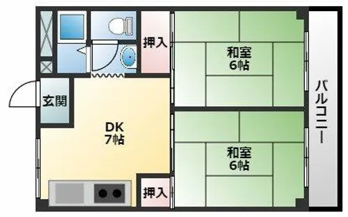 八尾駅前コーポラス【2階】の間取り