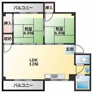 月美野コーポラス【104号室】の間取り