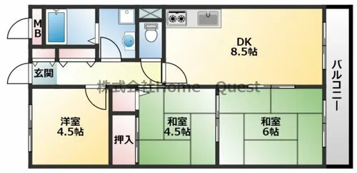アルカザーレ国分西【2階】の間取り