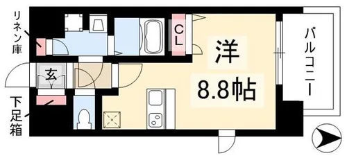 プレサンス名古屋STATIONアライブ【10階】の間取り