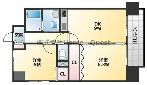 ラ・フォーレ久宝園【3階】の間取り
