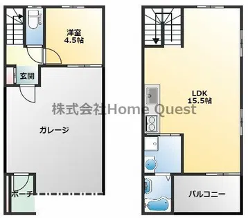 南本町6丁目ガレージハウス【1階】の間取り