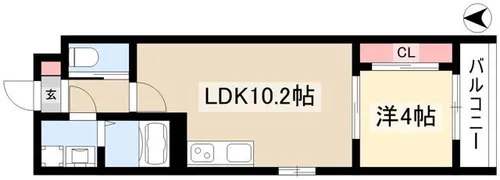 GRACE HILLs Ⅱ【201号室】の間取り