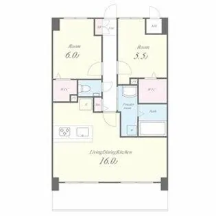 リアレクト白壁【403号室】の間取り