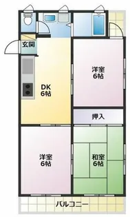 山中荘 A【201号室】の間取り