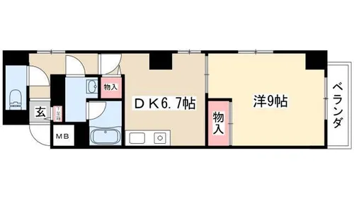 レジデンスカープ今池【1108号室】の間取り