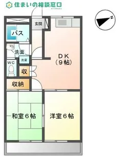 愛知県岡崎市赤渋町字寺前【アパート】の間取り