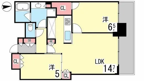 シティタワー神戸三宮【42階】の間取り