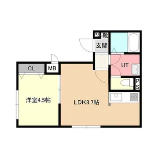 ヴィラ北24条・涼【2階】の間取り