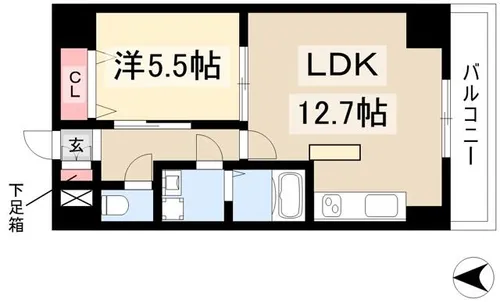 パンジー豆田【402号室】の間取り