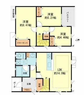 福岡県福岡市南区高宮4丁目【タウンハウス】の間取り