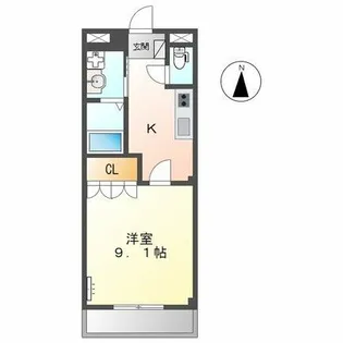 エルヴェ東小向Ⅰ【106号室】の間取り
